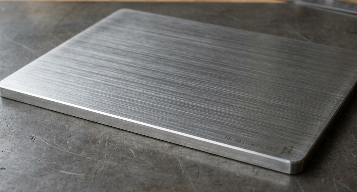 Plaque aluminium anodisée finition inox brossé pour habillage et décoration