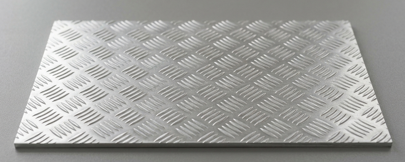 Tôle aluminium striée Damier antidérapante sur mesure pour plancher et marches